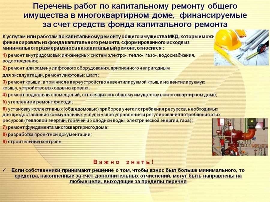 Капитальный ремонт многоквартирного дома перечень работ и услуг