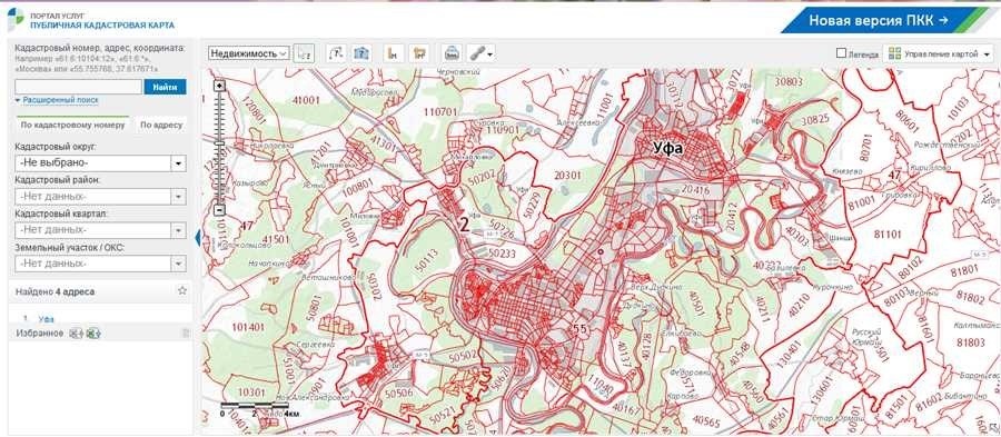 Публичная кадастровая карта уфы доступная информация о недвижимости и земельных участках